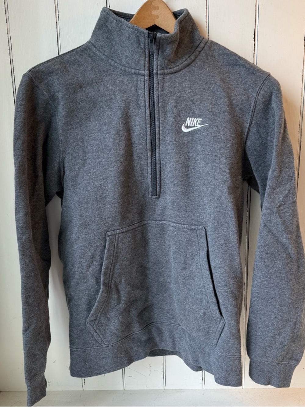 Nike Gray Zip Up Sweater Athletic Style